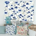 thumbnail image 2 of Designart ' Blue Wildflowers With Green Leaves On White ' Traditional Canvas Wall Art Print, 2 of 3