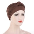 thumbnail image 1 of Head Scarf Solid Color Braid Headdress Brimless Pure Color Turban Cap Party Accessories, 1 of 6