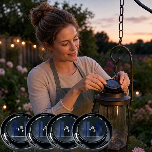 Replacement Solar Light Tops,Replacement Solar Light Parts,Waterproof LED Waterproof Lights Replacements Top Kit for Outdoor DIY Hanging Lanterns & Garden Lights