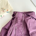 thumbnail image 4 of Mercatoo Lightweight Windproof Jacket for Girls Kids Solid Full Zip Up F𝐥eece Lined Hooded Windbreaker Outdoor Rain Coat, 4 of 6