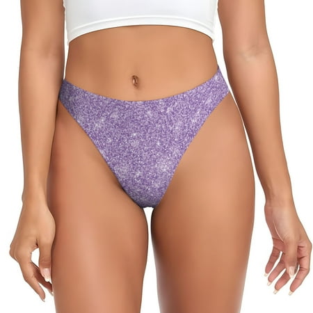 Thongs for Women - Purple lightning Glitter A No Show Seamless Womens Thongs Underwear  Stretch G String Thongs for Women  Ladies Breathable Kawaii Thong Bikini Panties Briefs