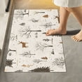 thumbnail image 2 of Yayeee Bath Rug for Bathroom Floor Non Slip Contour Fluffy Soft Absorbent Mat, 20"x24", Beige Christmas Forest, 2 of 7