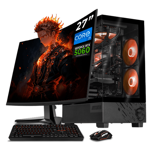 PC Gamer Completa IA Xtreme PC Gaming MSI NVIDIA GeForce RTX 5060 Intel Core i7 14700F 16GB DDR5 SSD 1TB WIFI Monitor 27 200Hz Sistema Liquido Black Productividad Versátil Acelerada con IA