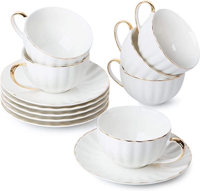 Details about   Porcelain Tea Cup and Saucer Coffee Cup Set Various color w/ Saucer and Spoon 