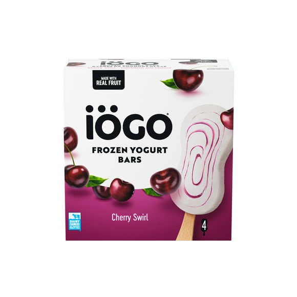 Frozen Yogurt Bars, Cherry Swirl, Vanilla Frozen Yogurt With Cherry Ripple, Real Fruit, Real Dairy, 100 Calories Per Bar, Prepared In Canada, No Artificial Colours, 320 mL