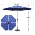 thumbnail image 6 of Abble 11FT Outdoor Patio Umbrella with Crank Handle, Market Umbrella with 8 Sturdy Umbrella Ribs, Waterproof for Garden Deck Backyard Pool, Navy Blue, 6 of 7