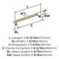 thumbnail image 4 of Amerock Balata 6-5/16 inch (160mm) Center-to-Center Golden Champagne Cabinet Pull, 4 of 5