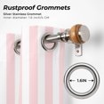 thumbnail image 4 of Bedliving Outdoor Curtains for Patio Waterproof, Light Pink White Stripe Grommet Curtains, Outside Drapes for Porch Gazebo Pergola Cabana, 2 Panels, 54" x 95", 4 of 6
