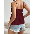 thumbnail image 3 of Womens Summer Spaghetti Strap Sexy Lace Trim Peplum Tank Top Backless Going Out Crop Tops for Women, 3 of 6