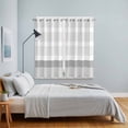 thumbnail image 4 of Grey Stripe Kitchen Curtains 84 Inch Length, Modern Abstract Monochrome Geometric Grommet Top Bedroom Living Room Curtains, Light Filtering Cafe Curtain Drapes 2 Panels Set 104''x84'', 4 of 9
