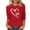 Red, variant on Lenpel Women's Tunic Tops 3/4 Length Sleeve Crew Neck Heart Printed T Shirts Plus Size Graphic Tees Loose Trendy Blouses(White,X-Large)