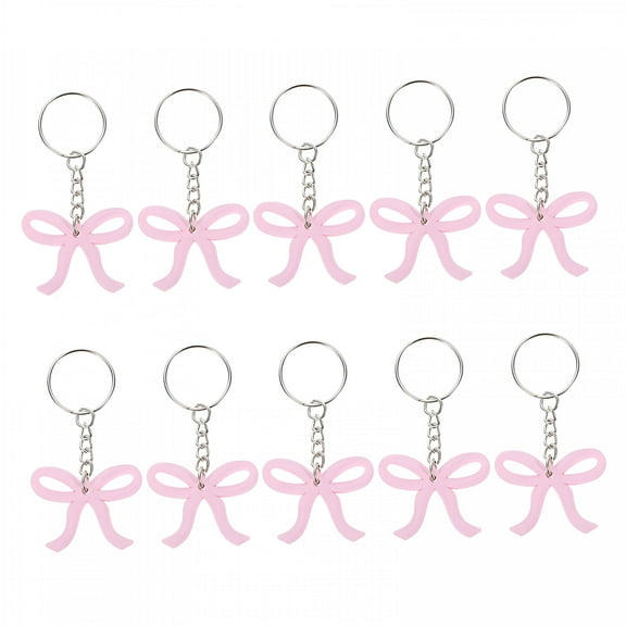 BESTSKY 10Pcs Pink Bowknot Keychain Bowknot Keyring for Birthday Party Bachelorette Party Decoration Baby Shower Party Cute Favors Party Supplies Pink Keychain