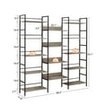 thumbnail image 3 of Industrial Bookshelf, Triple Wide 5 Tier Bookshelves and Bookcases with 14 Open Display Shelves Wood Bookcase Furniture for Home, Bedroom, Living Room, Office, 3 of 8