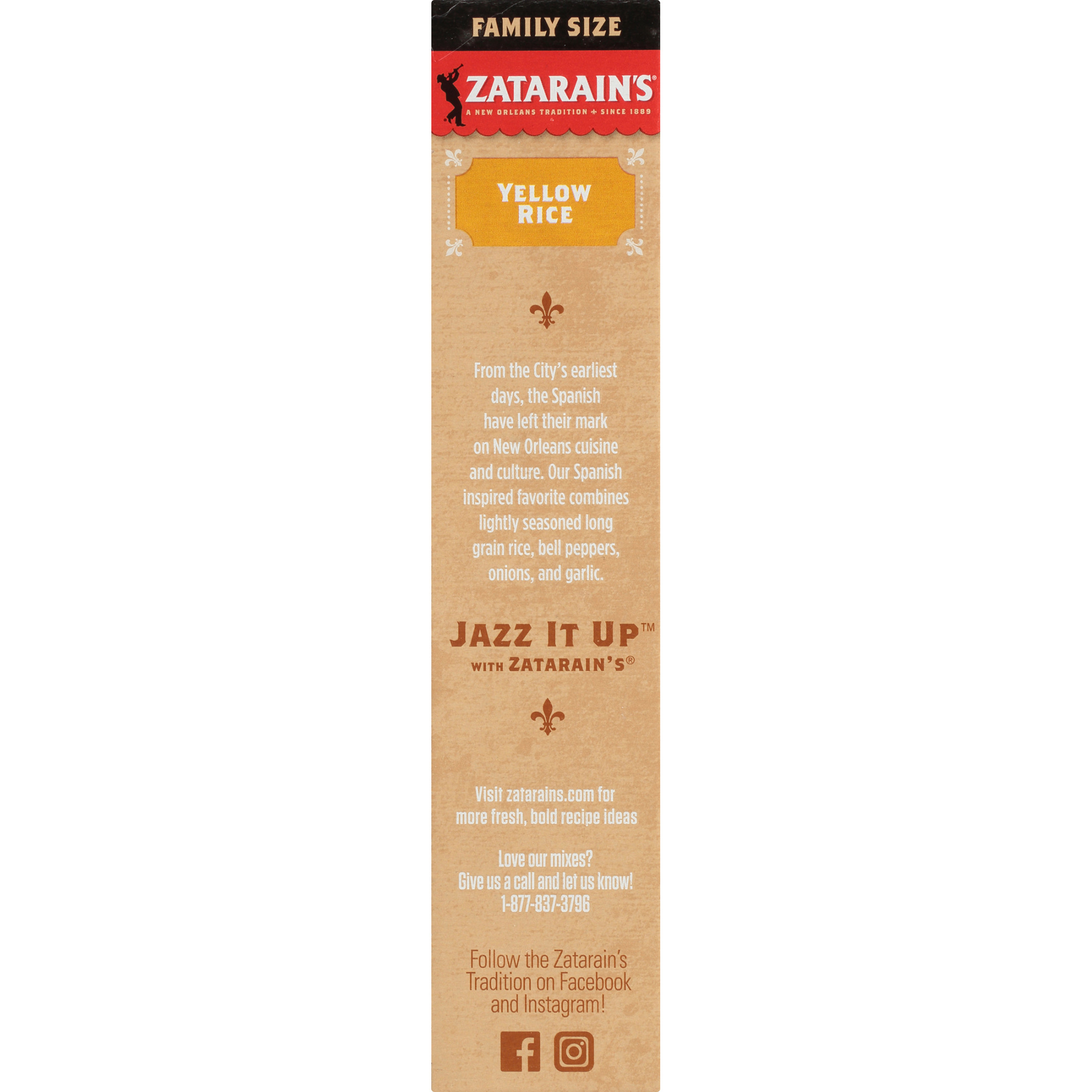 Zatarain's Non-GMO Gluten Free Family Size Yellow Rice, 12.0 oz Box