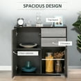 thumbnail image 4 of HOMCOM Buffet Bahut à Fini Lustré avec Tiroirs Armoire de Rangement de Cuisine, 4 of 10