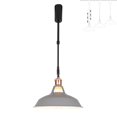 thumbnail image 1 of FSLiving Adjustable Height Track Pendnat Light H-Type Macaron Retractable Track Spotlight with Telescoping Rod Adjustable Gimbaled Lamp-Post Halo Track DIY Instant On Cover Lamp, Grey - 1 Light, 1 of 7