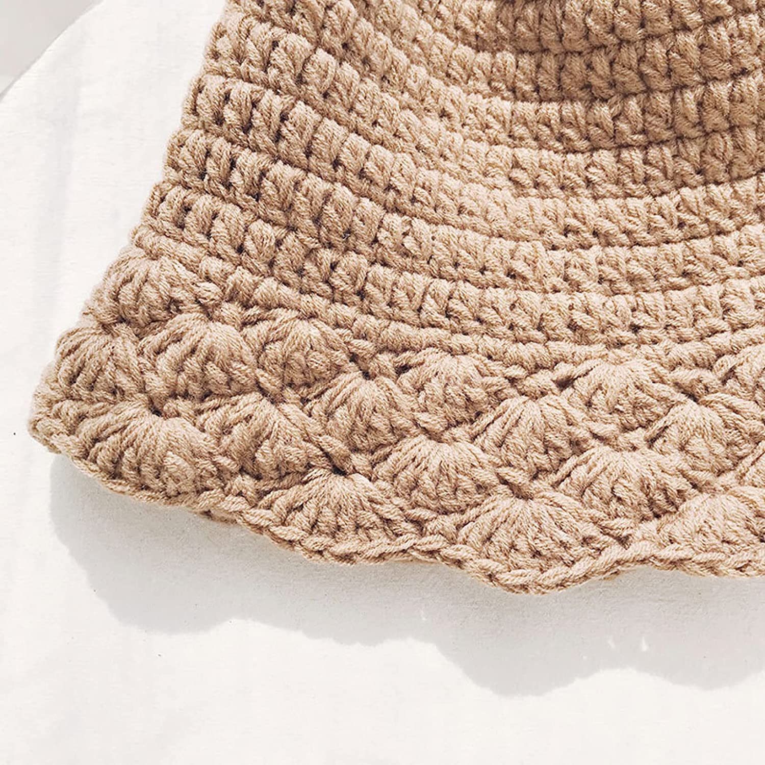 CoCopeaunts Plain Bucket Hat for Women Winter Knitted Unisex Warm Bonnet Cap Trendy Oversized Comfort Ladies Bucket Cap Packable