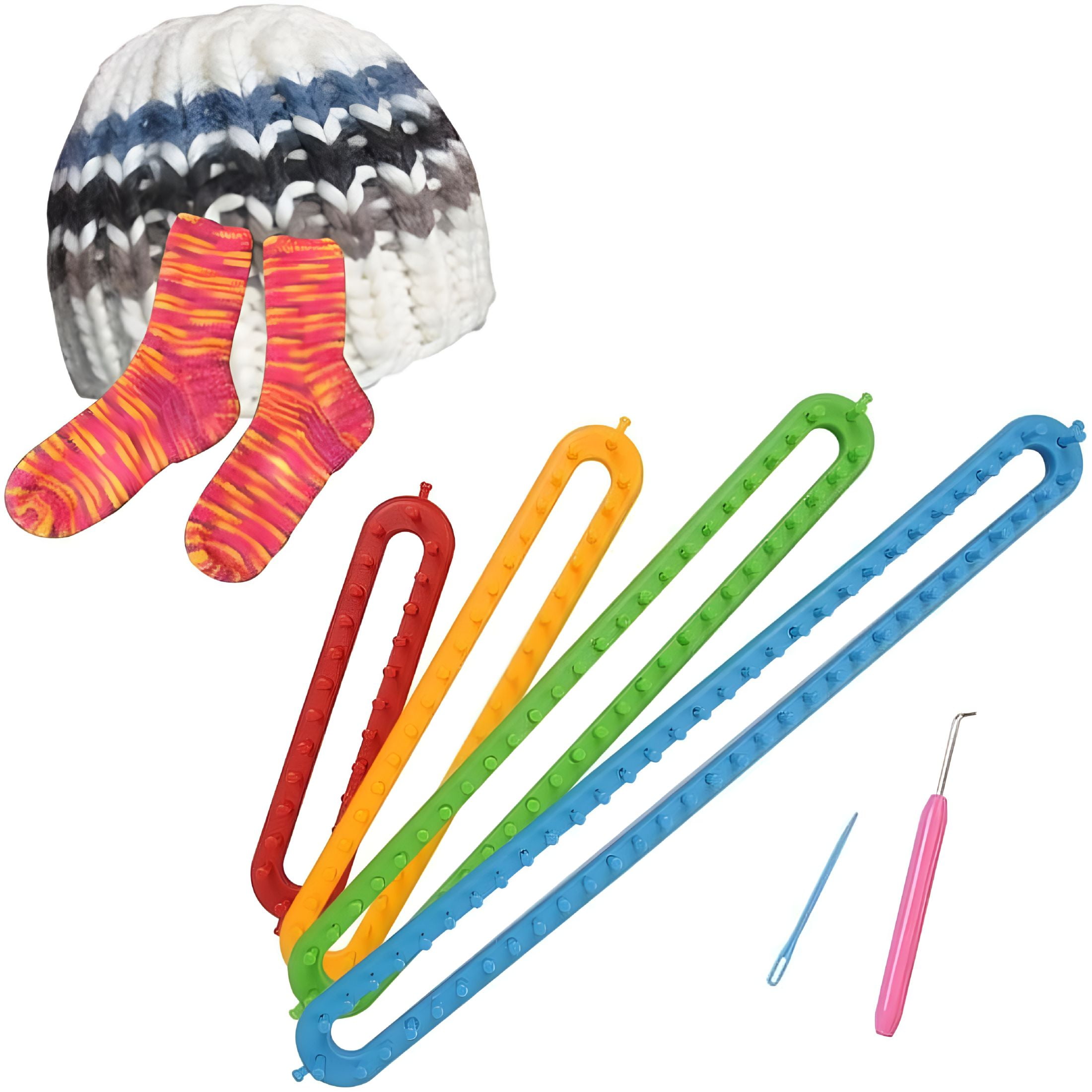 TUWAFE 2026 New 1Pcs Long Knitting Loom Diy Weaving Loom for Scarf Sweater Shawl Stitch Knit Weaving Tool with 62 Pegs for Crafts Diy Home