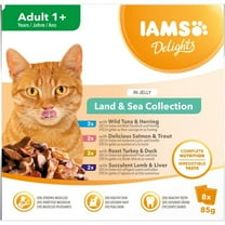 Iams Delights Land & Sea Collection in Jelly Cat Food 8pk (8 x 85G)