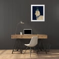 thumbnail image 3 of Fab Funky 26x32 White Modern Wood Framed Museum Art Print Titled - Llama Teacup and Blue Flowers, 3 of 4