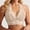 Beige, variant on Women's Bra Lace Everyday Halter Strap Soft Cup Trim Deep V Neckline Floral Overlay