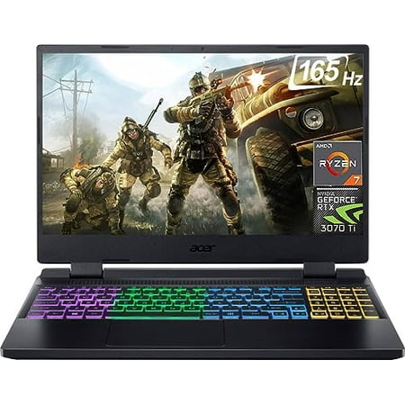 Acer Nitro 5 Gaming Laptop 2023 Newest, 15.6" QHD 165Hz Display, AMD Ryzen 7 6800H Processor, NVIDIA GeForce RTX 3070 Ti Graphics, 64GB DDR5 RAM, 2TB SSD, Wifi6, Bluetooth, Windows 11 Home