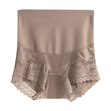 Fulorrnie Underwear for Women Plus Size High Waist Tummy Control Seamless Panty Cheeky Thong Elastic Panties  Rose Gold  L