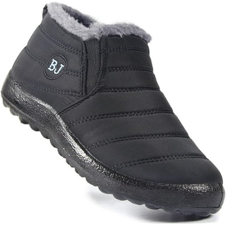 Men Women s Waterproof Ankle Boots Thick Outsole Non-slip Outdoor Lady Snow Boots Slip-on Winter Cotton Shoes