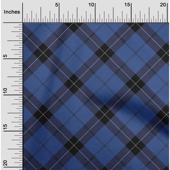 oneOone Silk Tabby Fabric Tartan Check Printed Craft Fabric BTY 42 Inch Wide