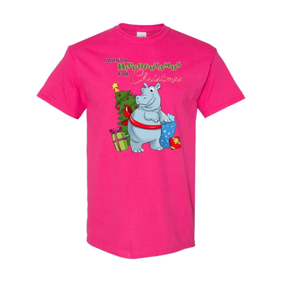 Inktastic I Want a Hippopotamus for Christmas T-Shirt