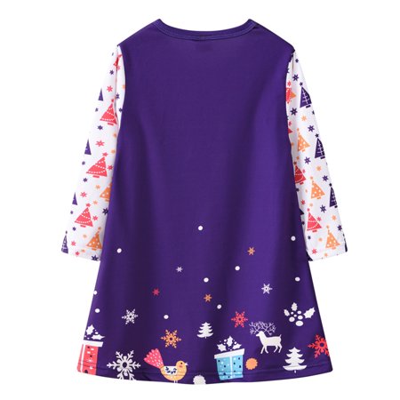 

DNDKILG Infant Baby Toddler Child Children Kids Christmas Dresses for Girls Long Sleeve Dress Fall Winter Sundress Multicolor 3Y-8Y