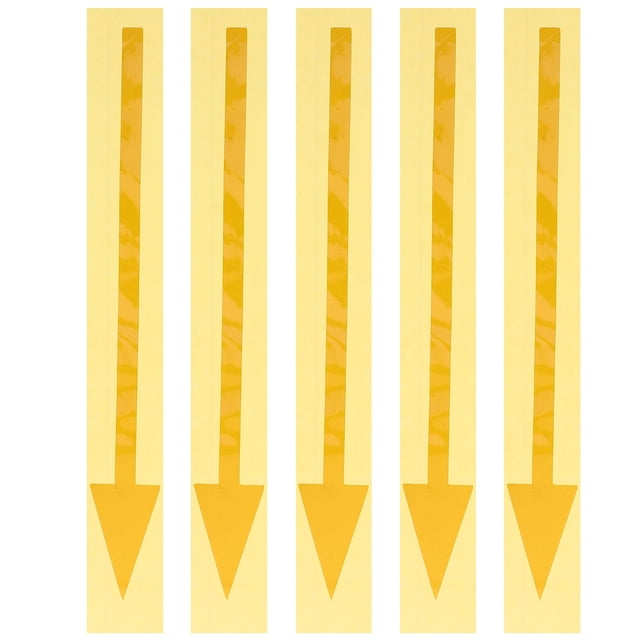 AURARMLET 5pcs Waterproof Directional Arrow Signs Yellow PVC Reflective Stickers for Postal Use