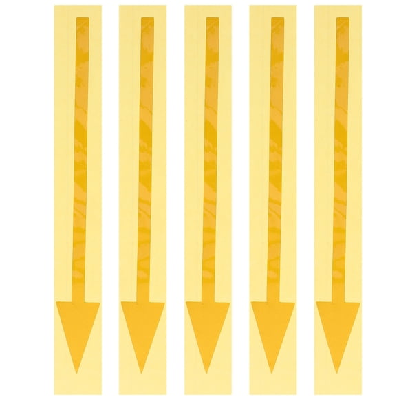 AURARMLET 5pcs Waterproof Directional Arrow Signs Yellow PVC Reflective Stickers for Postal Use
