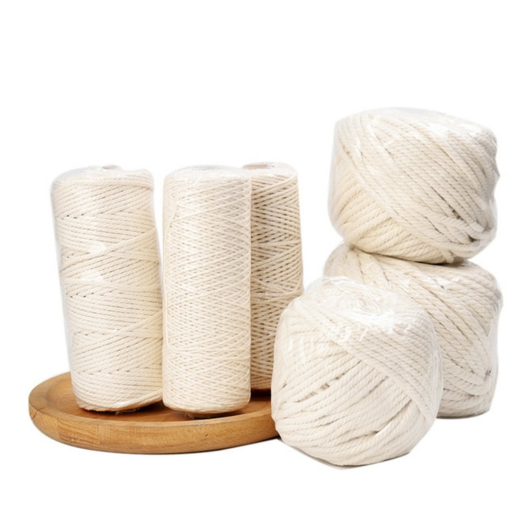 1mm/2mm/3mm/4mm/5mm/6mm White Cotton Cord Natural Beige Twisted