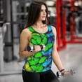 thumbnail image 6 of Gukieu Multicolored Butterflies Print Women's Quick-drying Fitness Vest, Round Neck Sleeveless Fitness T-shirt, Suitable for Yoga, Sports-Large, 6 of 7