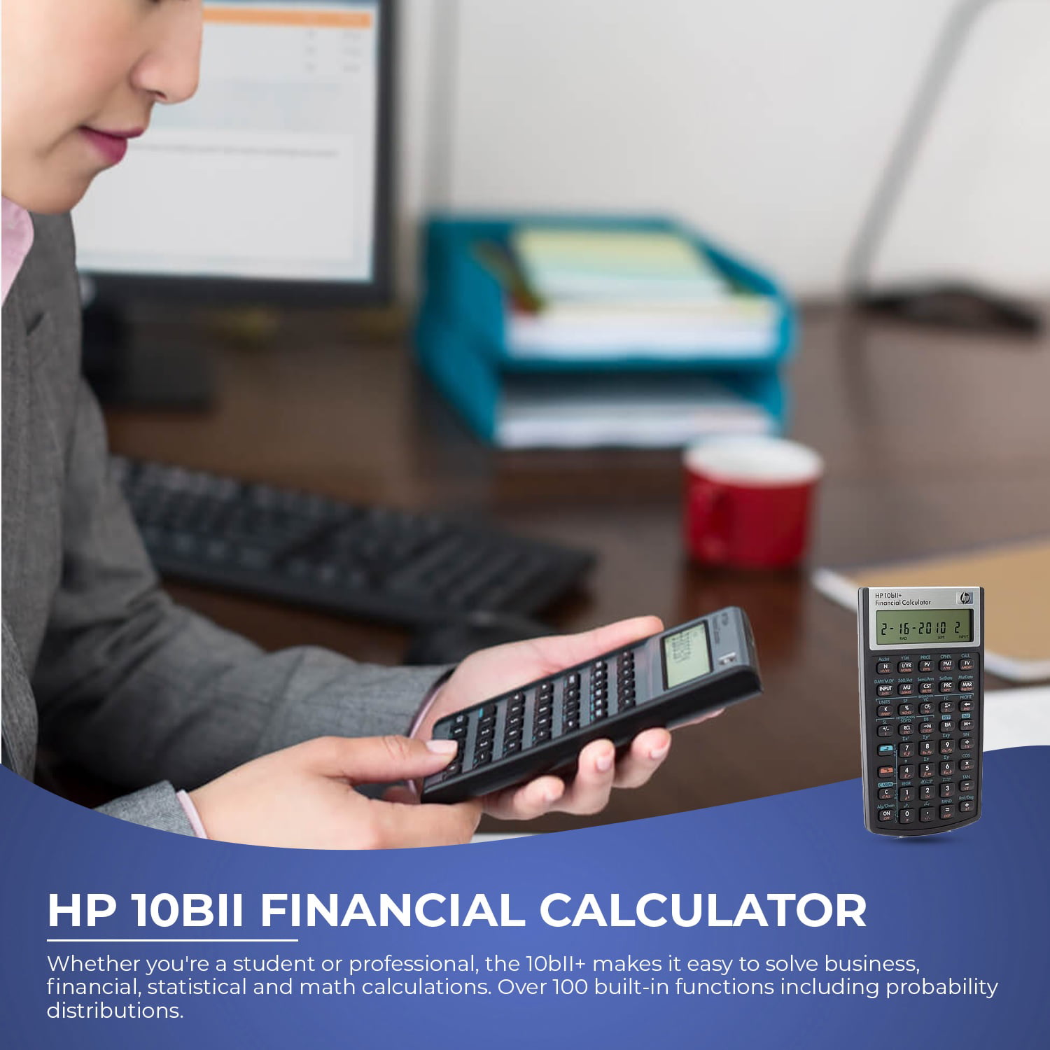 HP 10bII Financial Calculator, 12-Digit LCD (New)