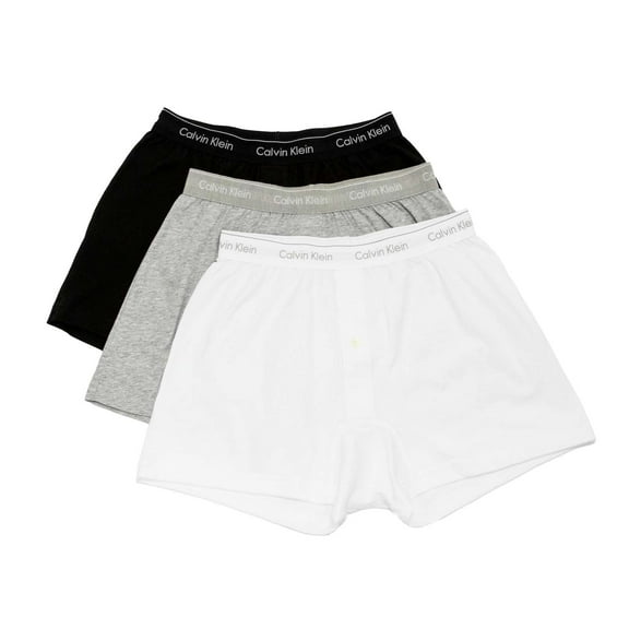Calvin Klein Men's Boxer Short, Black/White Gray,S - US