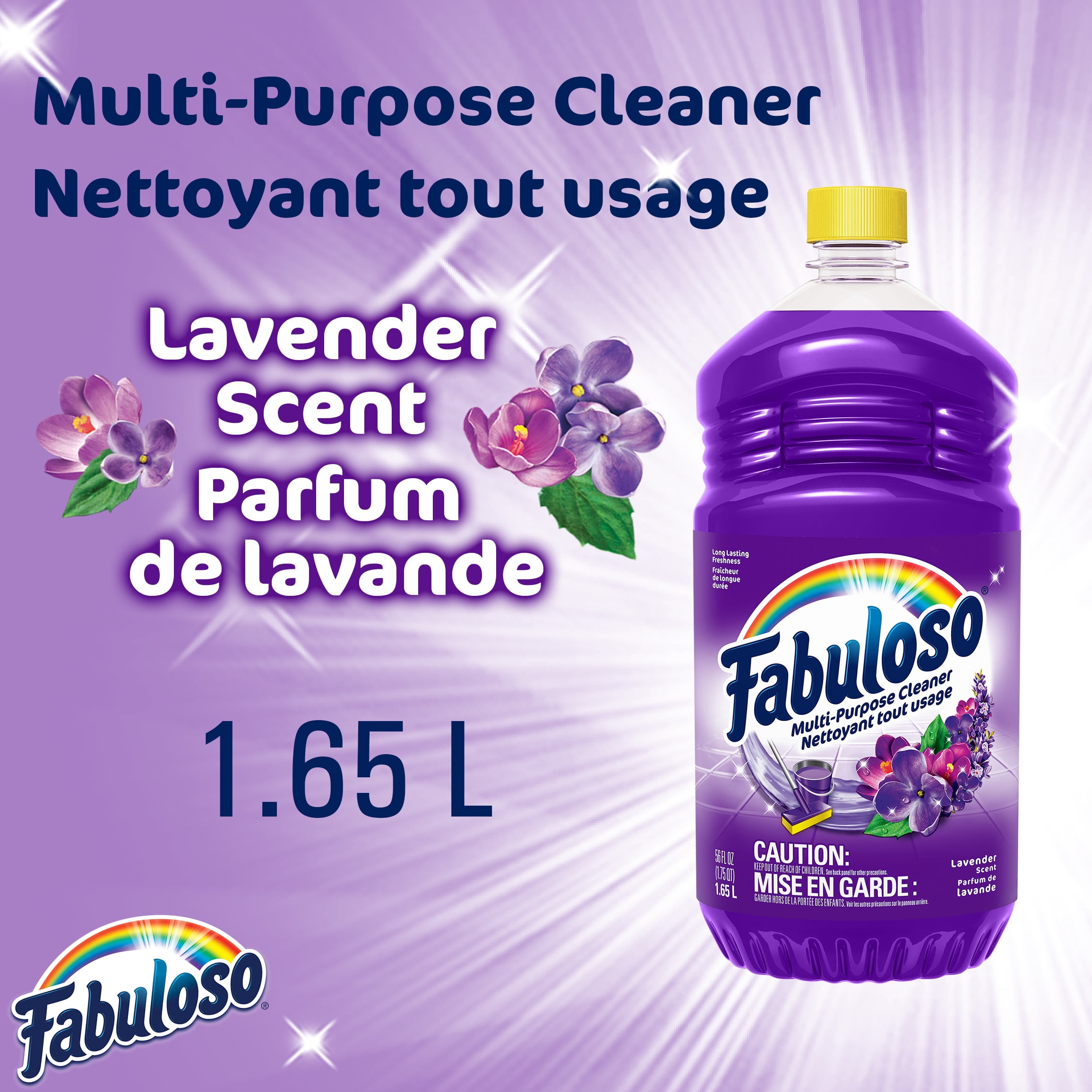 Fabuloso Original Multi-Purpose Cleaner, Powerful Cleaning, Long-Lasting Freshness, No Rinse Floor Cleaner, Lavender Scent, 1.65 L