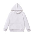 thumbnail image 2 of Tanghaowl Kids Sweatshirts Kids Child Toddler Baby Boys Girls Solid Long Sleeve Patchwork Hooded Sweatshirt Pullover Tops Blouse Outfits White 5-6 Years, 2 of 3