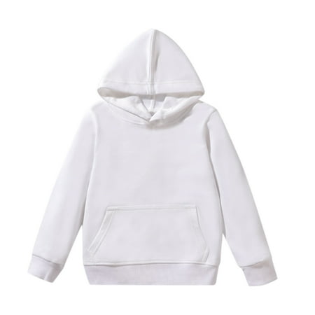 Hifoo Kids Child Toddler Baby Boys Girls Solid Color Long Sleeve Patchwork Hooded Sweatshirt Pullover Tops Autumn Comfort Dailywear