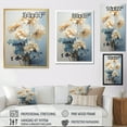 thumbnail image 4 of Designart "Minimalist Geraniums Flowers In White And Blue II" Geraniums Floater Framed Wall Art Prints, 4 of 5