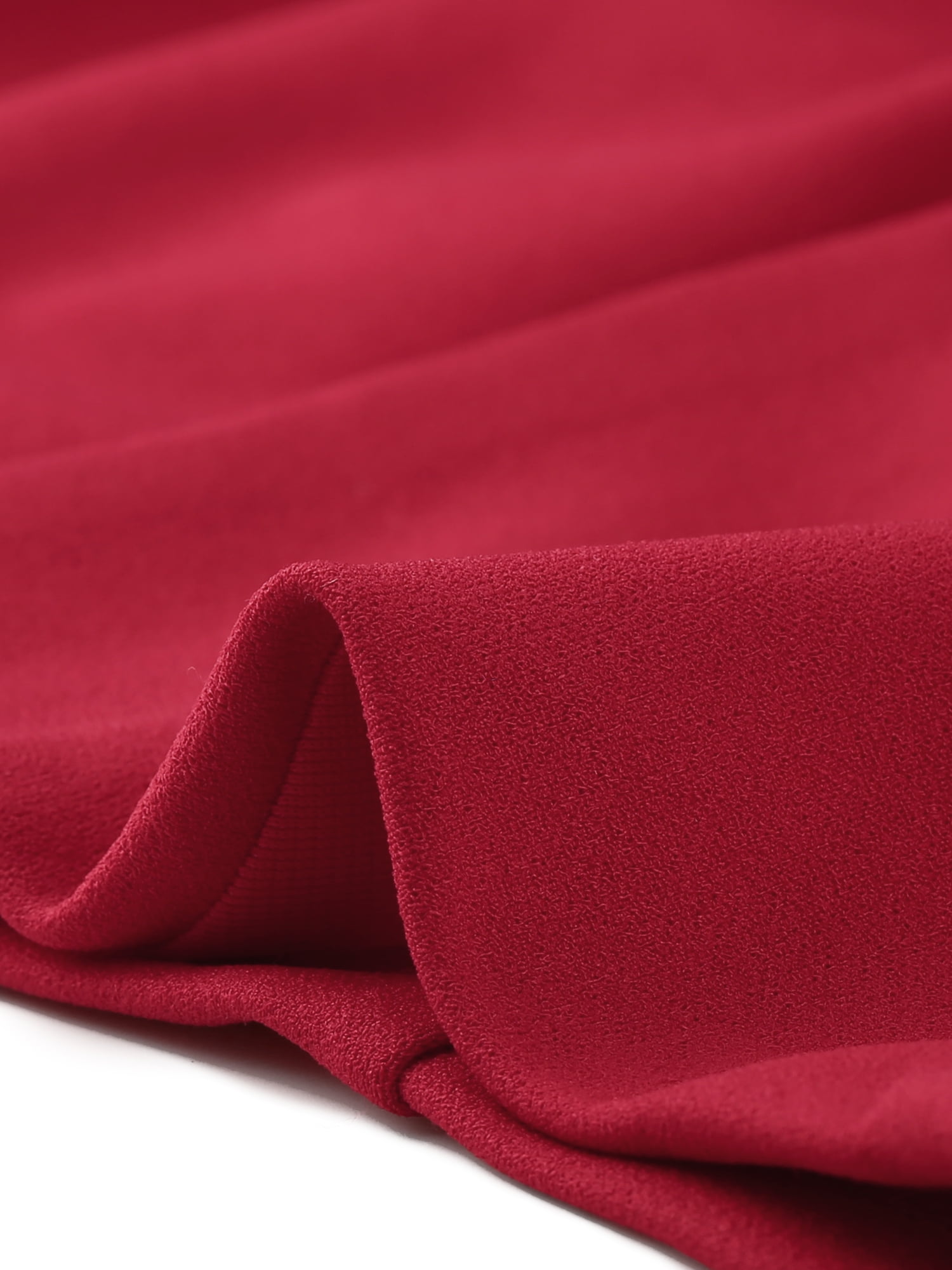 DARING DIVA Women's 3/4 Sleeve Shrug Top Collarless Pleated Open Front Cropped Cardigan L Red