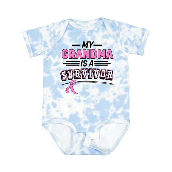 Inktastic My Grandma is a Survivor Breast Cancer Awareness Boys or Girls Baby Bodysuit