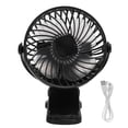 thumbnail image 1 of Mini ventilador USB W‑06, portátil, de escritorio, recargable, de bajo ruido, con clip, color negro, 1 of 14