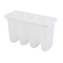 4-Cavity White Silicone Popsicle Mold with Lid – Reusable BPA-Free Ice Pop Maker for Yogurt, Fruit & Healthy Frozen Treats