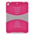 thumbnail image 1 of EagleCell Silicone/Plastic Dual Layer [Shock Absorbing] Hybrid Rubberized Case Cover w/Stand For iPad 9.7" (2017) - Hot Pink/White, 1 of 4