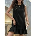 thumbnail image 2 of Fancyglim Women's Sleeveless Tank Dress Summer Crew Neck Casual Ruffle Hem Mini Dresses, 2 of 5