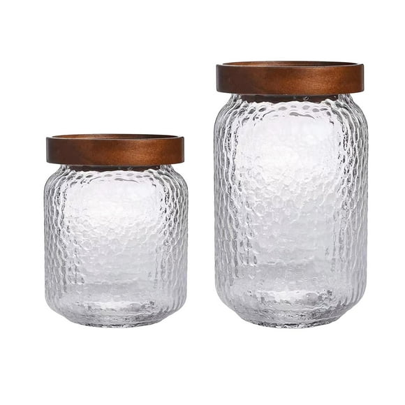 GUOOL 2x Airtight Storage Jar Cookie Jar with Lid Container Glass 500ml 700ml