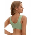 thumbnail image 2 of Unique Bargains Women's Wirefree Tank Back Bralette Wide Straps Bras Green 46 D, 2 of 6