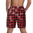 thumbnail image 2 of Lsque Mens Swim Trunks Red Buffalo Plaid Pattern - Bathing Suit Compression Liner - Beach Swim Shorts Swimwear - (S-3XL) - Stretch Quick Dry -XX-Large, 2 of 9